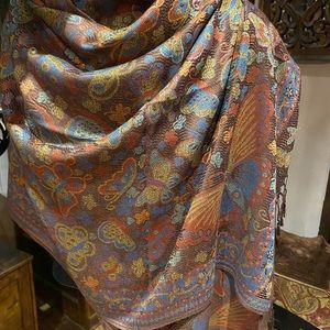 Vintage butterfly brocade pashmina shawl scarf